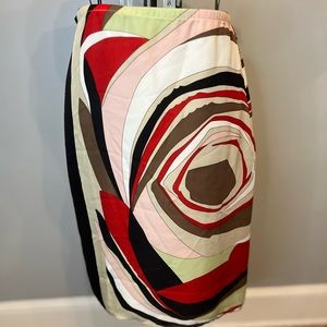 Abstract Print Chiffon Skirt